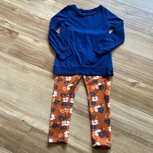 Fleece Lined Carter Pants and Navy Top Size 12